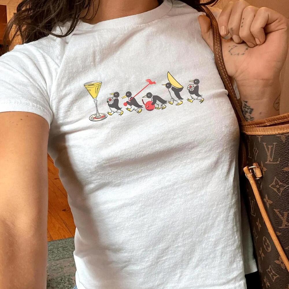 Cocktail Baby Tee Coquette Baby Tee Retro Graphic Top
